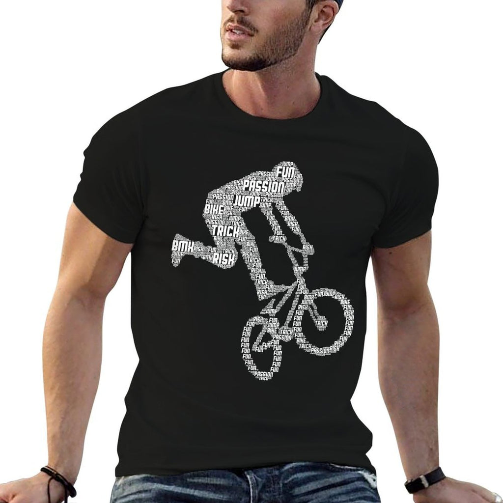 BMX Rider Bike Bicycle Stunt Racing Boys Kids  Polyester Blend T-Shirt