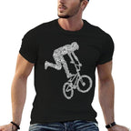 BMX Rider Bike Bicycle Stunt Racing Boys Kids  Polyester Blend T-Shirt