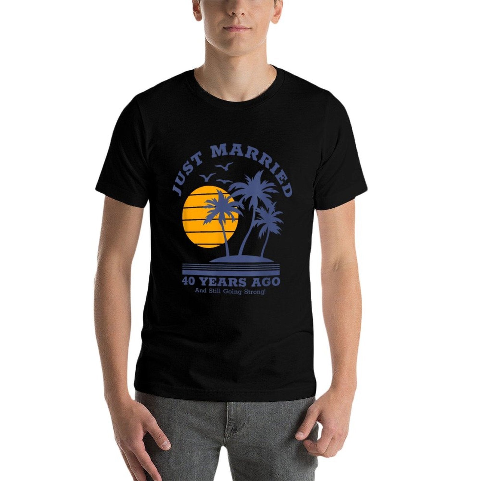 40 Years Marriage Celebration - Romantic Anniversary Design  Relaxed-fit T-Shirt