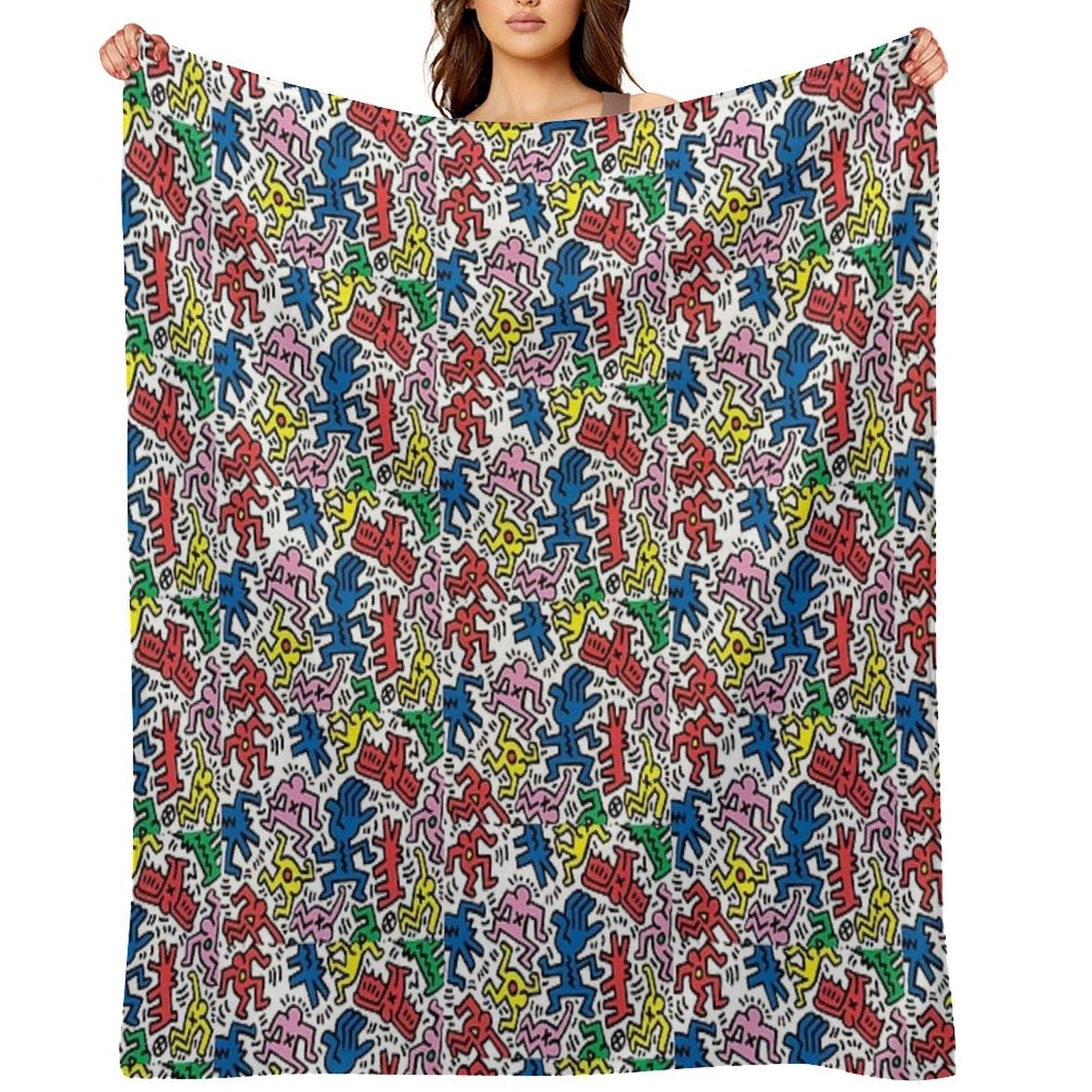 Haring Pop Art Shrink-resistant Throw Blanket