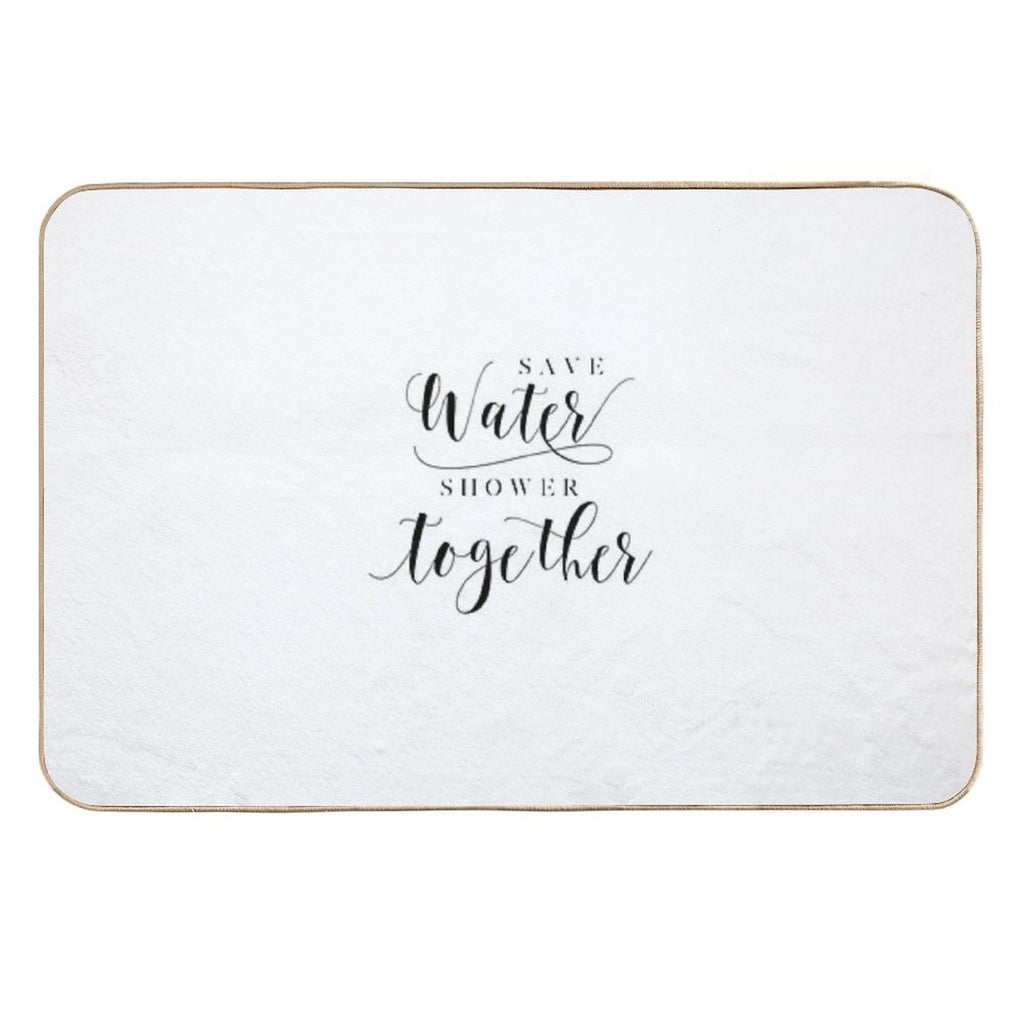 Save Water Shower Together Wall Print - Wall Art, Home Decor, Wash Room Print, Bathroom Print, A4 A5 Prints, Unframed Prints, Ho  Pet-Safe Bath Mat