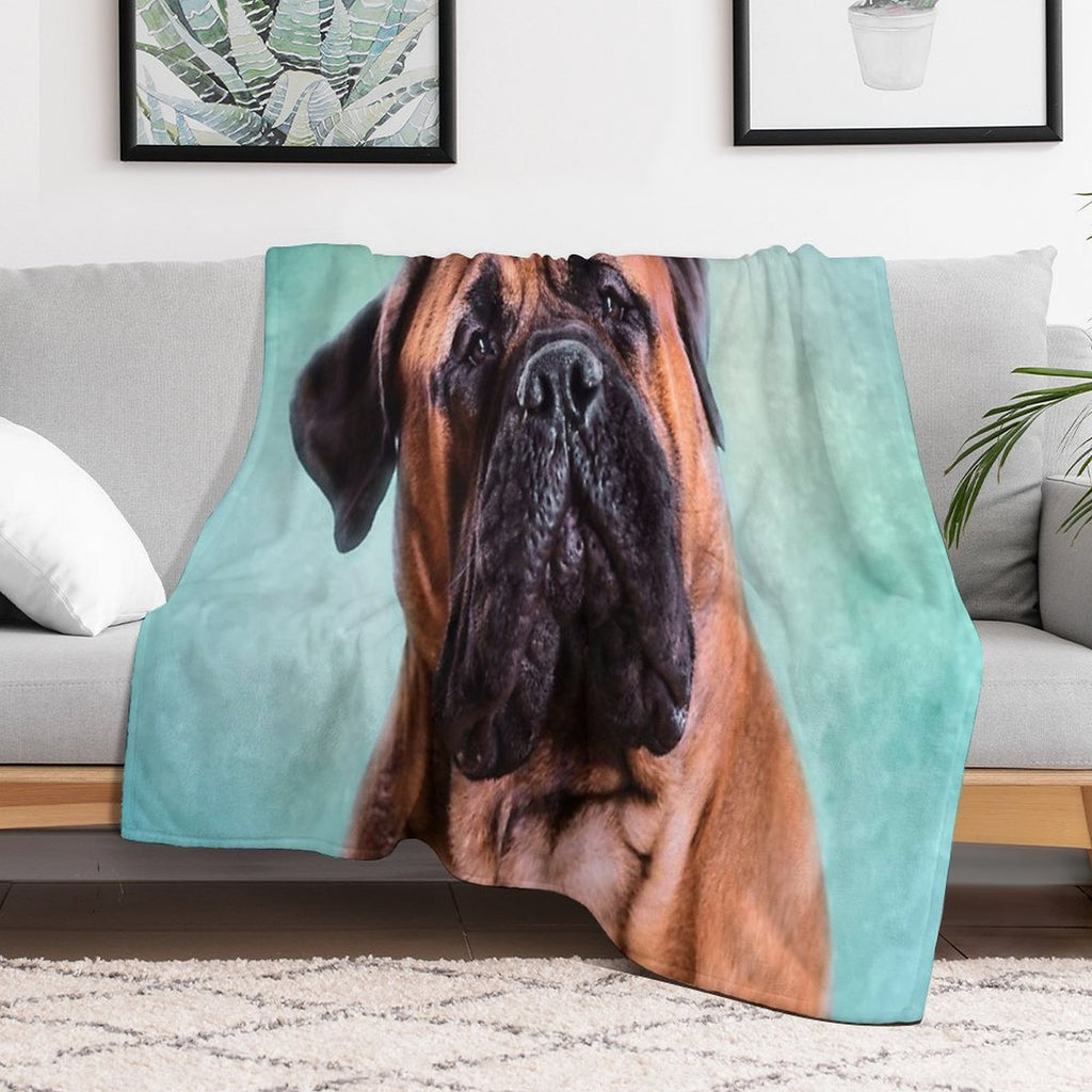 Bullmastiff Dog Sustainable Throw Blanket