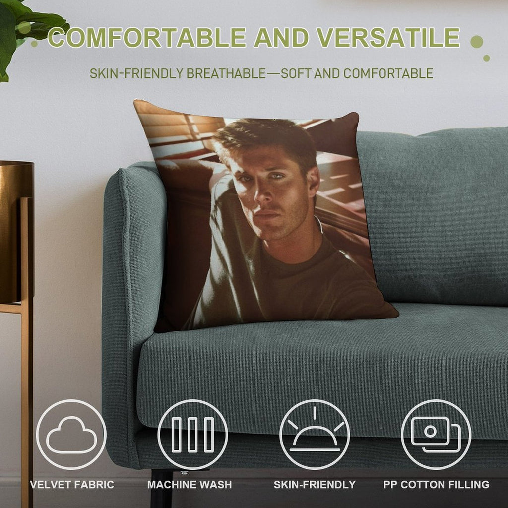 Jensen Ackles Soft Ultra-Soft Texture Throw Pillow