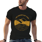 On Mountain Time - Funny Hiking  Camping Gift  Ribbed Collar T-Shirt