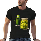 Funny Screaming Pickle Cucumber Jar Joke  Relaxed-fit T-Shirt