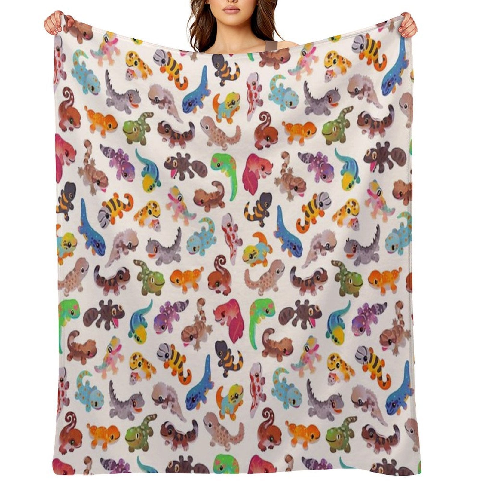 Gecko - Bright Eco-conscious Throw Blanket