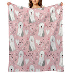 Cute Grey Gray And White Old English Sheepdog Puppy Gift-ready Throw Blanket