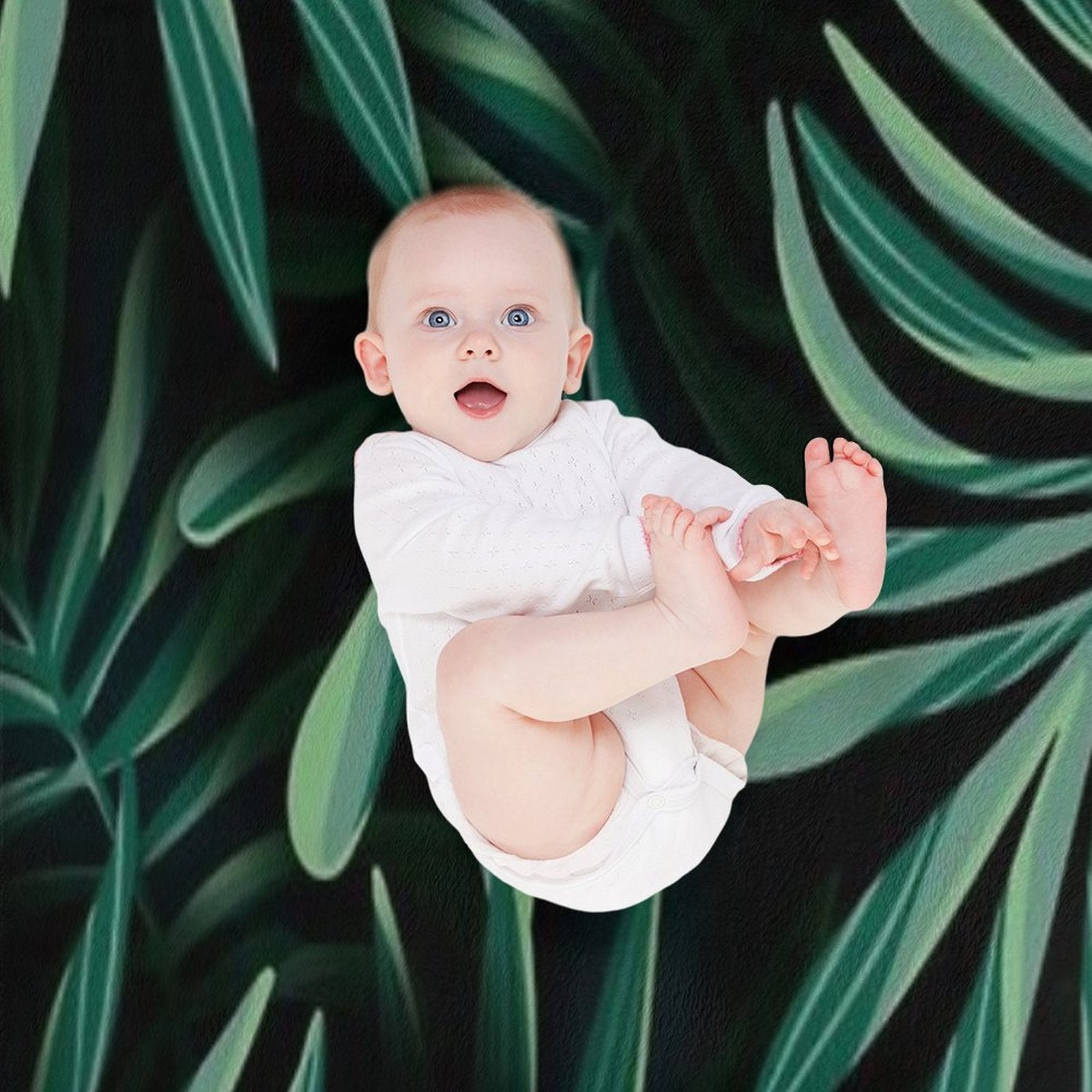 Monstera Leaves Multi-functional Throw Blanket