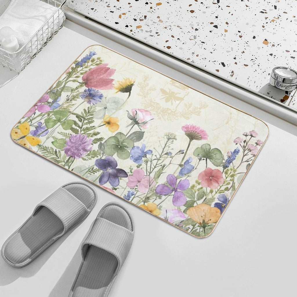 Summer Honey Wild Garden Flowers Nature Floral Art  Versatile Bath Mat