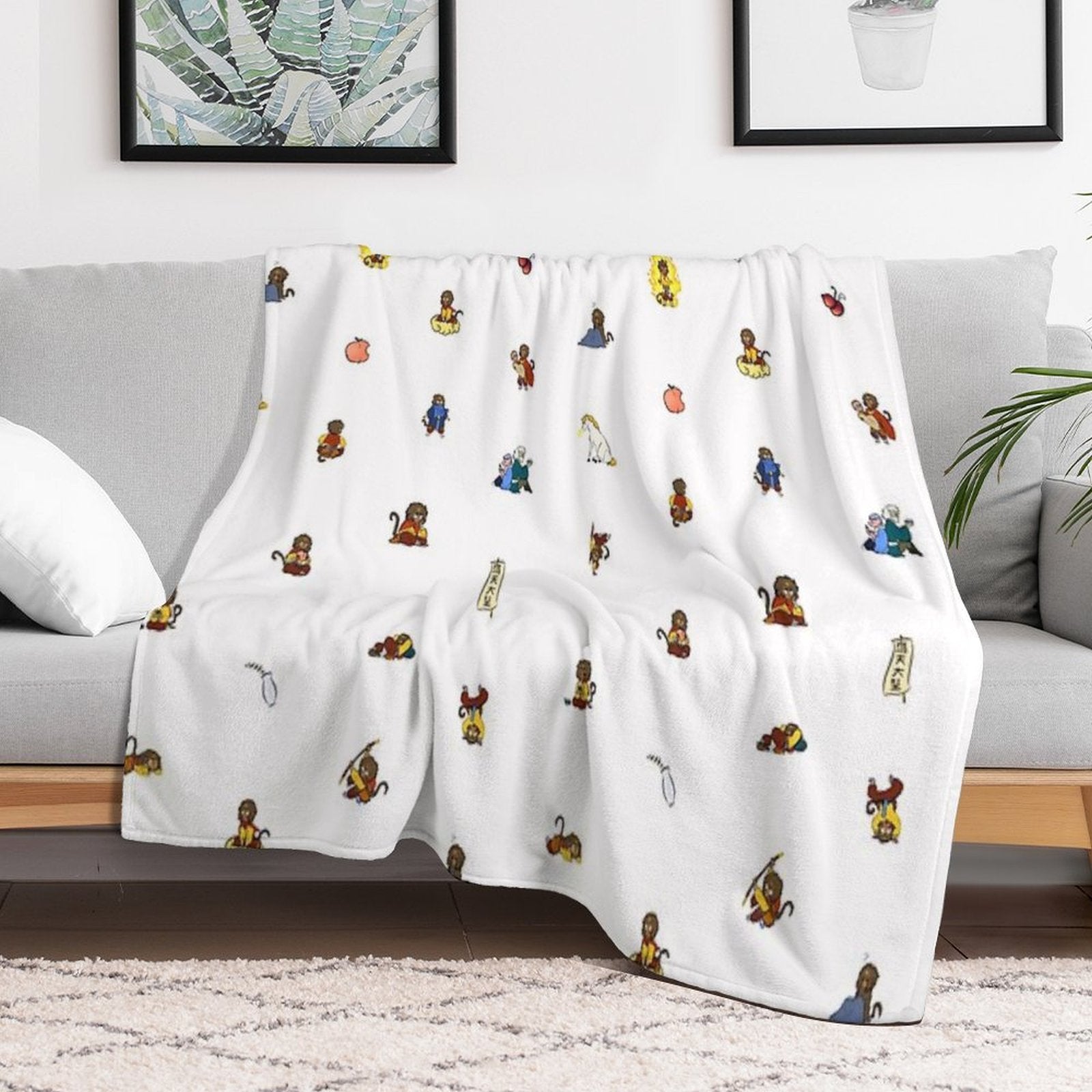 Barrel of Even More Monkeys Eco-conscious Throw Blanket