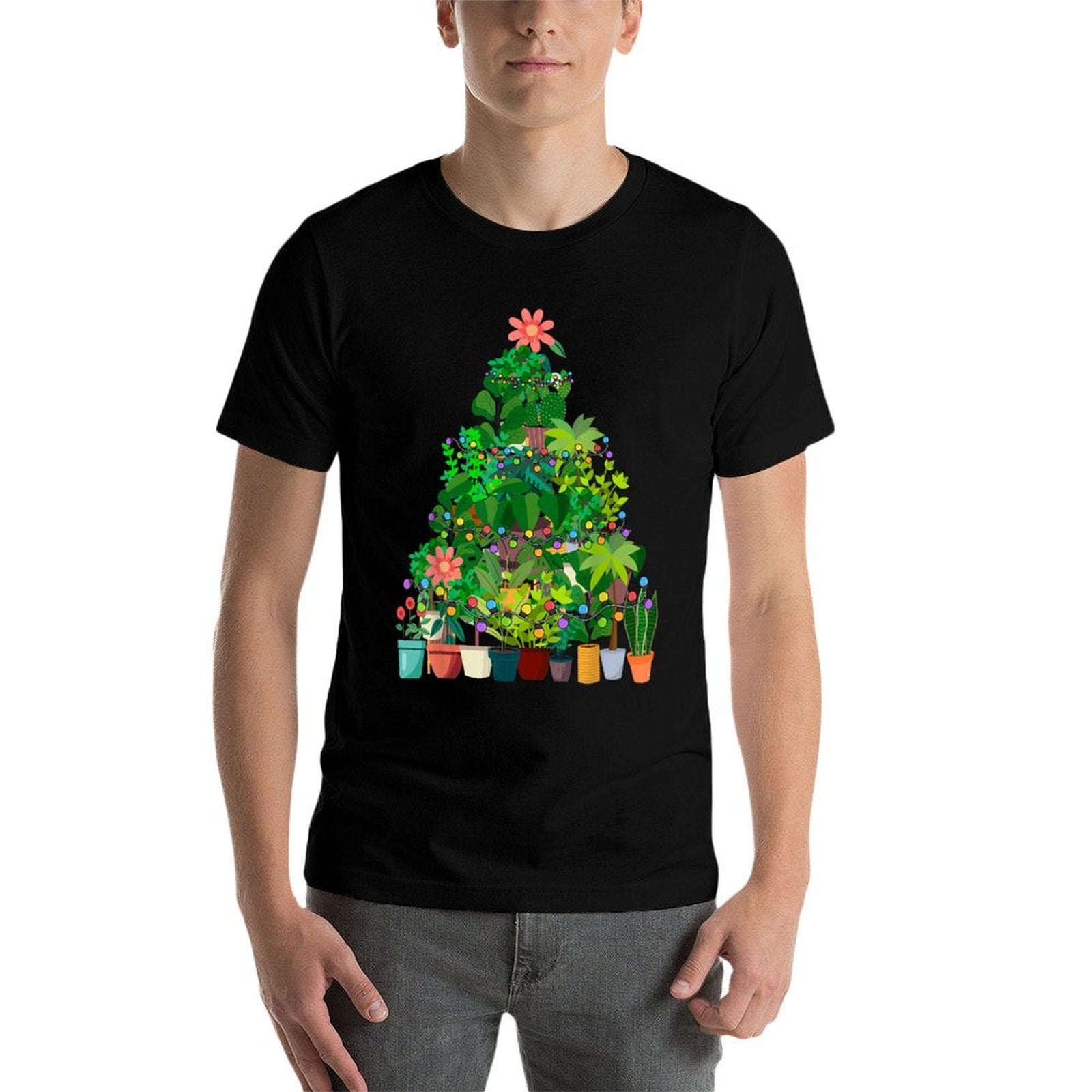 Gardening Potted Plant Christmas Tree  Tagless Design T-Shirt