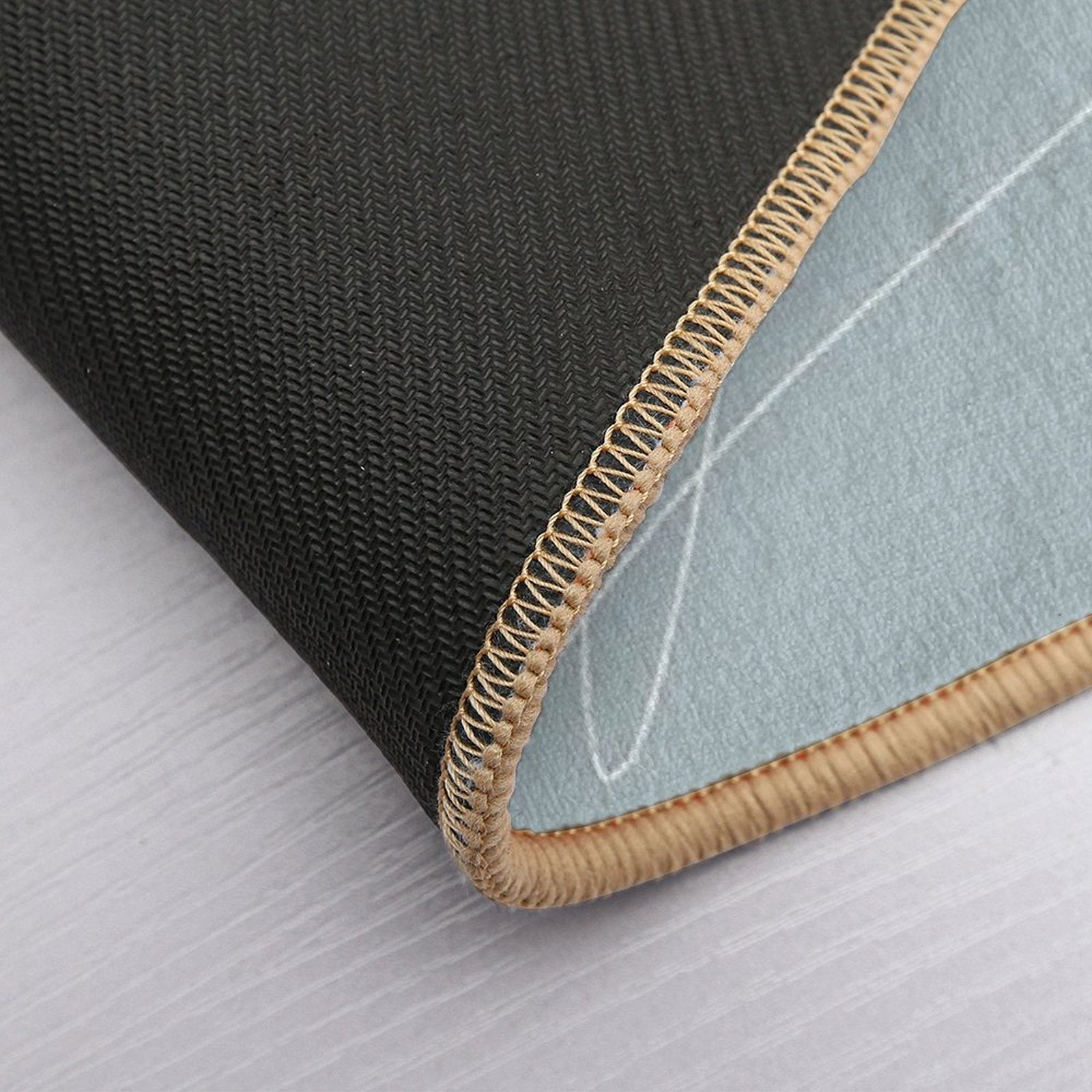 Pastel Soft Pale Grey Blue with White Scribbles Original Art  Long-Lasting Bath Mat