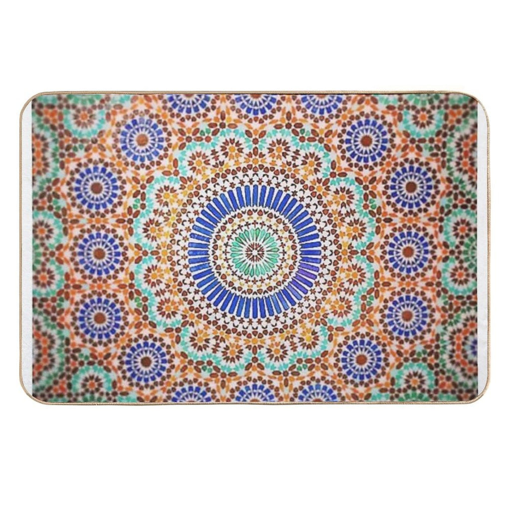 Zellige Moroccan Mosaic Tilework, Traditional Moroccan Art  Easy Maintenance Bath Mat