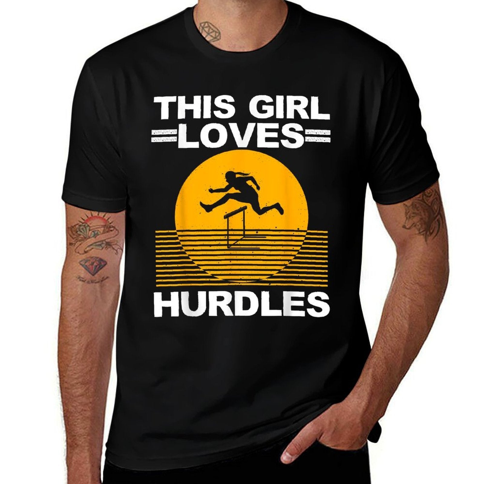 Cool Hurdle Design For Girls Women Hurdling Athletics Sport  Slim-fit Cut T-Shirt