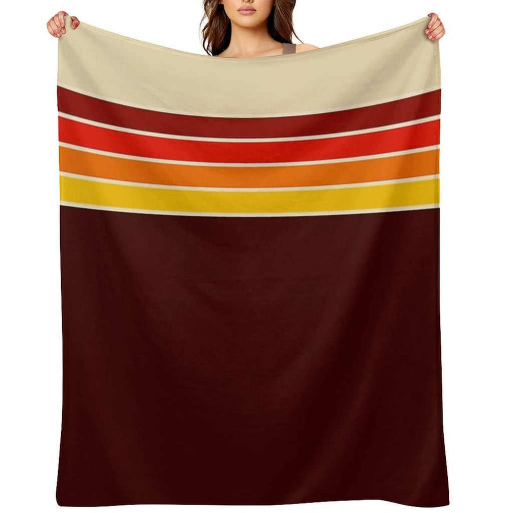 70s Vintage Retro Stripes All-season Throw Blanket
