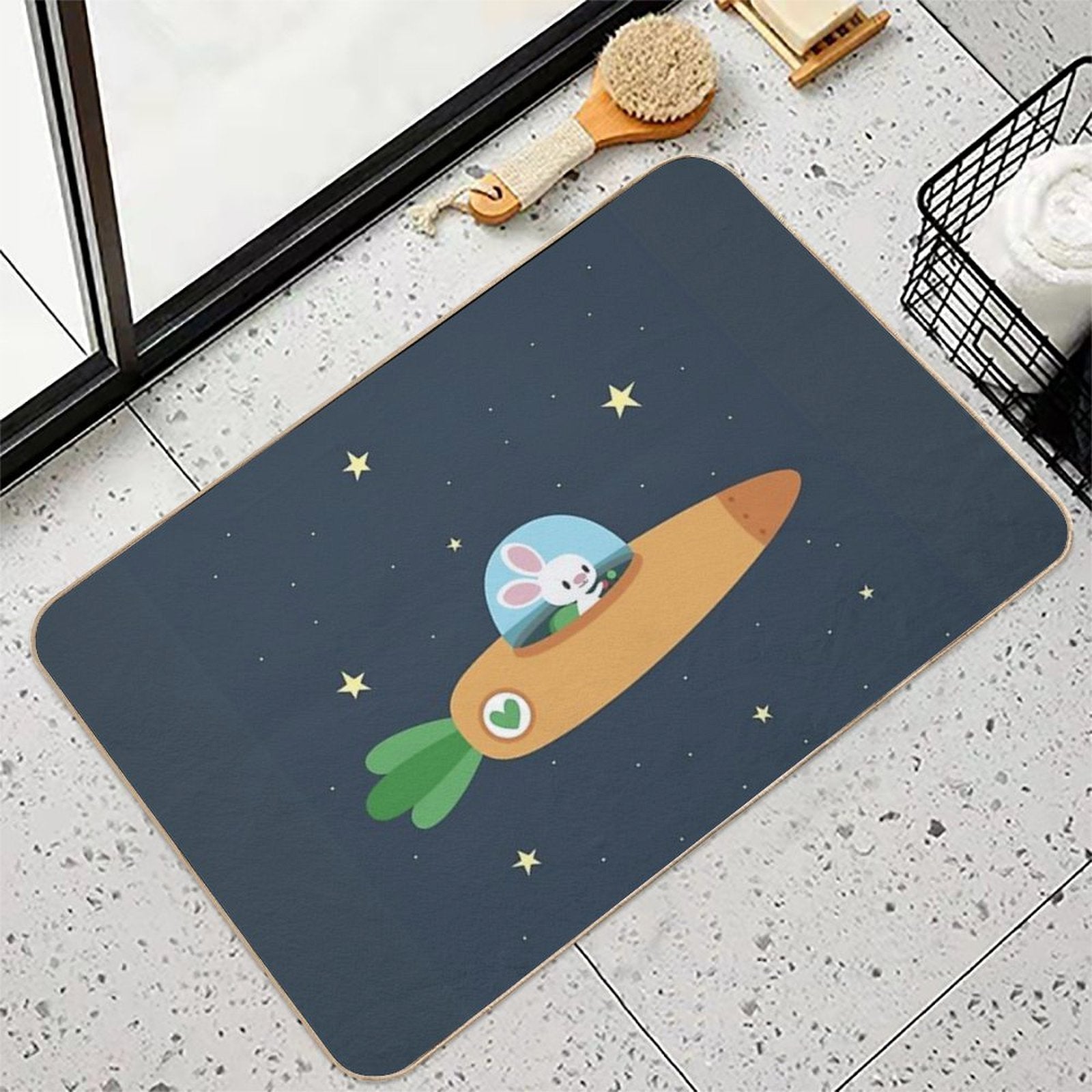 An Army of Space Bunnies  Absorbent Bath Mat