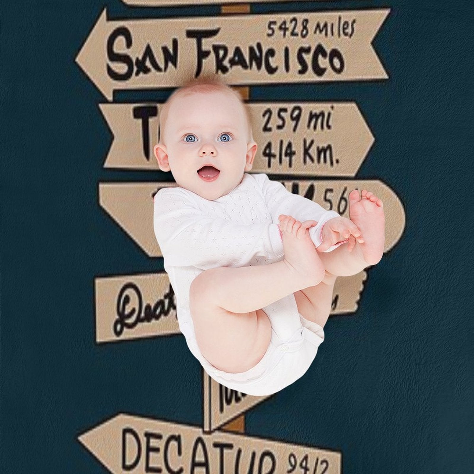 Mash Location Signpost25 Easy Care Throw Blanket