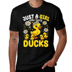 Cute Duck Lover Girls Kids Just A Girl Who Loves Ducks  Trendy Pattern T-Shirt