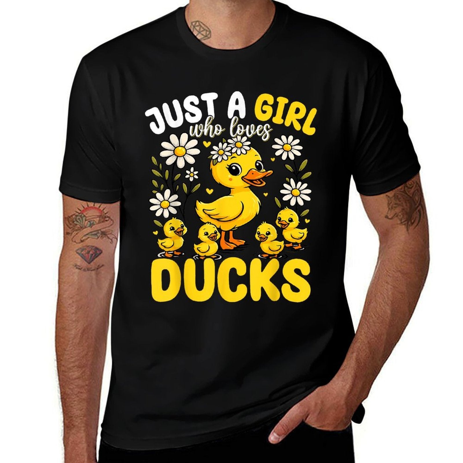 Cute Duck Lover Girls Kids Just A Girl Who Loves Ducks  Trendy Pattern T-Shirt