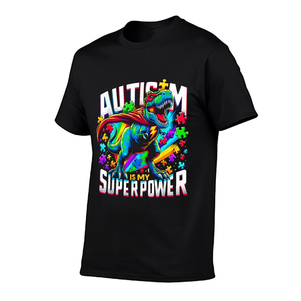 Autism Is My Superpower Autism Awareness T-Rex  Slim-fit Cut T-Shirt