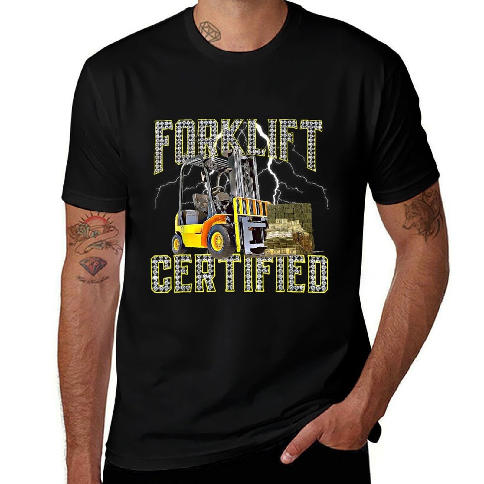 Retro Style Funny Forklift Operator Forklift Certified  Moisture-wicking T-Shirt