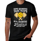Funny Pickleball Design For Men Grandpa Pickleball Player  Cotton T-Shirt