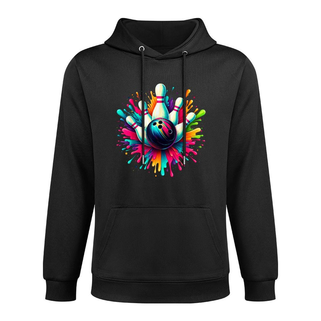 Colorful Bowling Game Day Bowling Cute Colorsplash Ball Customizable Surface Hoodie