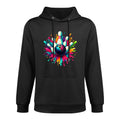 Colorful Bowling Game Day Bowling Cute Colorsplash Ball Customizable Surface Hoodie