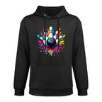 Colorful Bowling Game Day Bowling Cute Colorsplash Ball Customizable Surface Hoodie