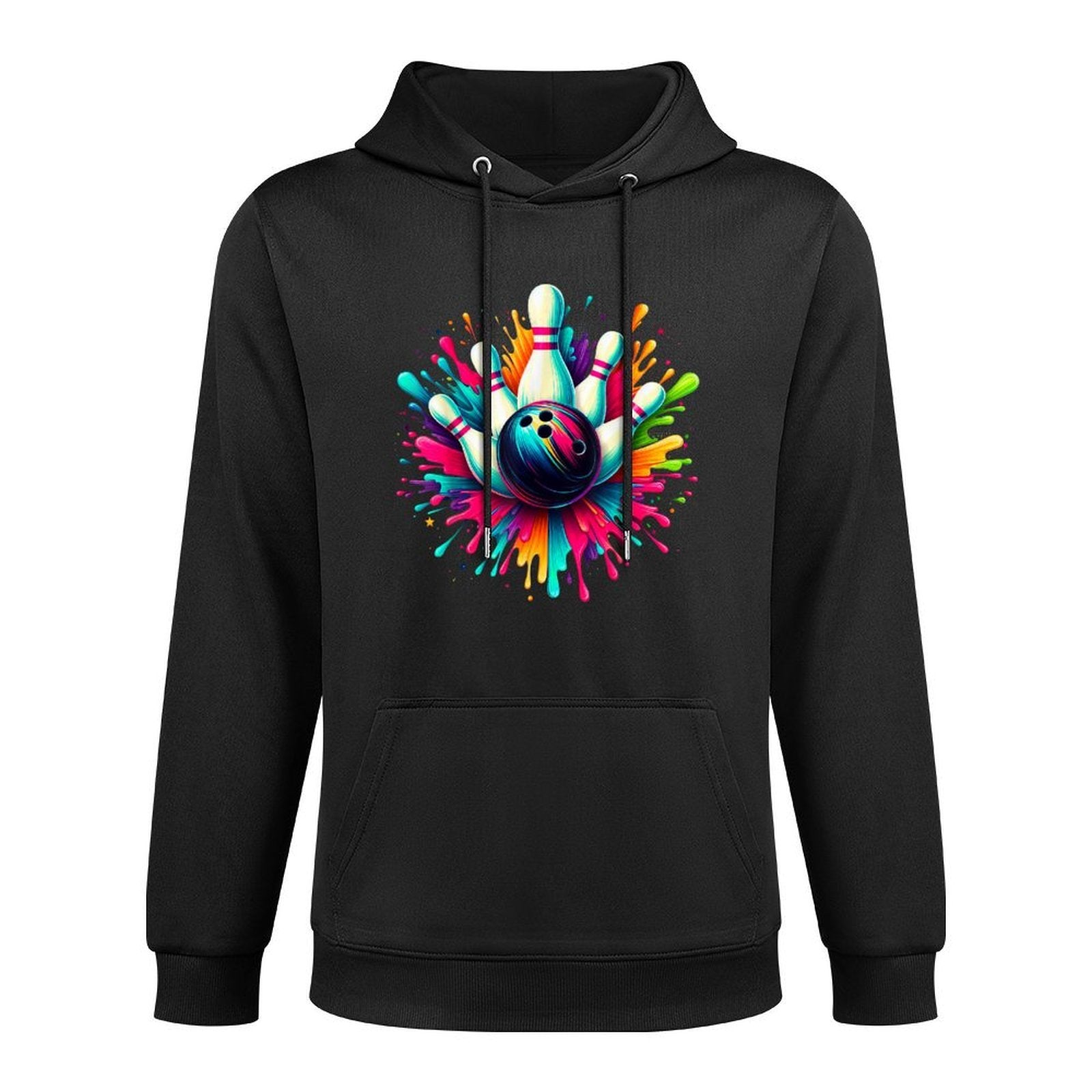 Colorful Bowling Game Day Bowling Cute Colorsplash Ball Customizable Surface Hoodie