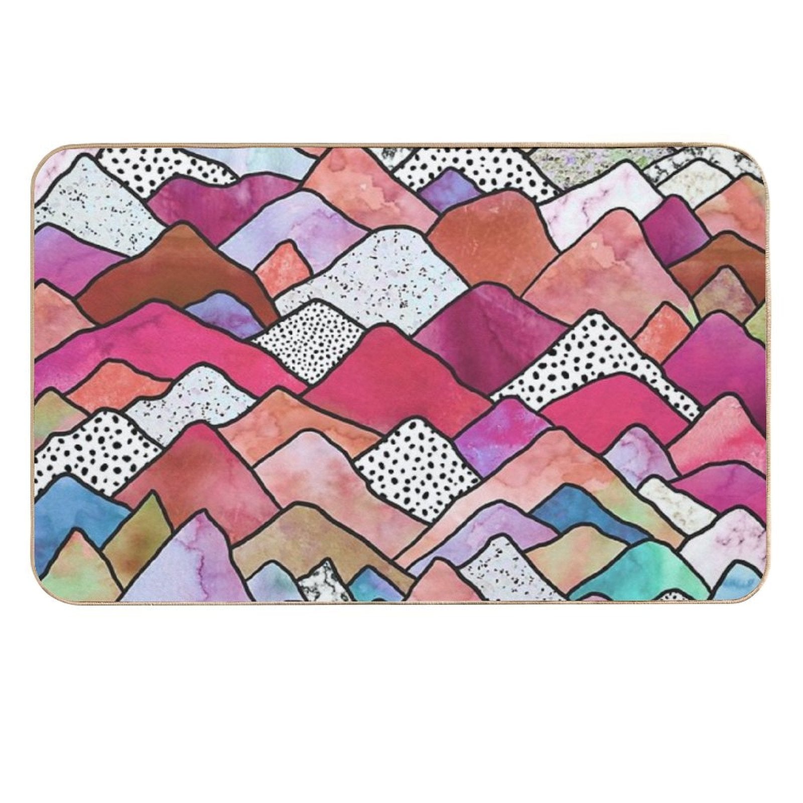Mountains Dreams - Vivid Reds  Dirt-Trapping Bath Mat