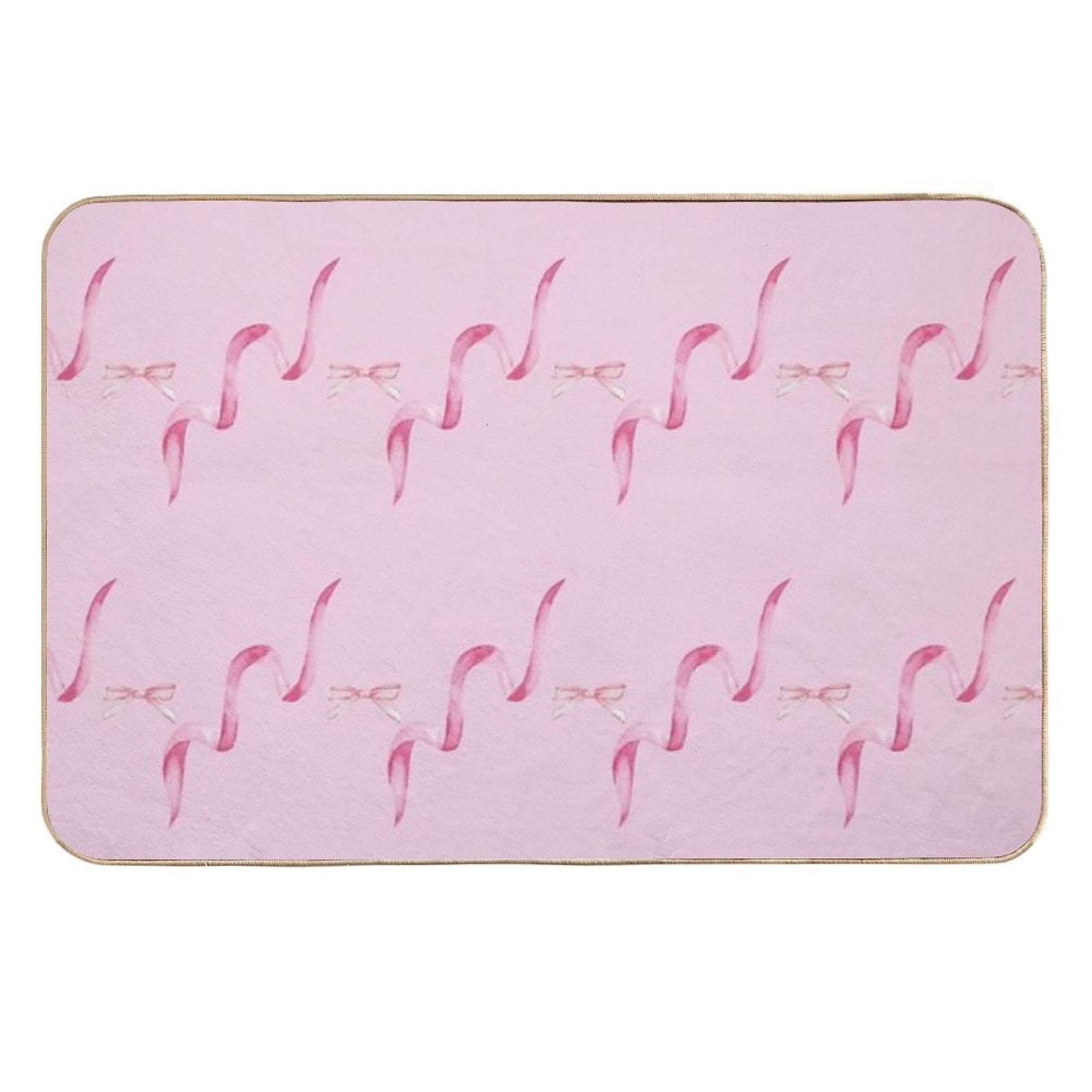 Pink Bows And Ribbons on A Pink Background  Eco-Friendly Bath Mat