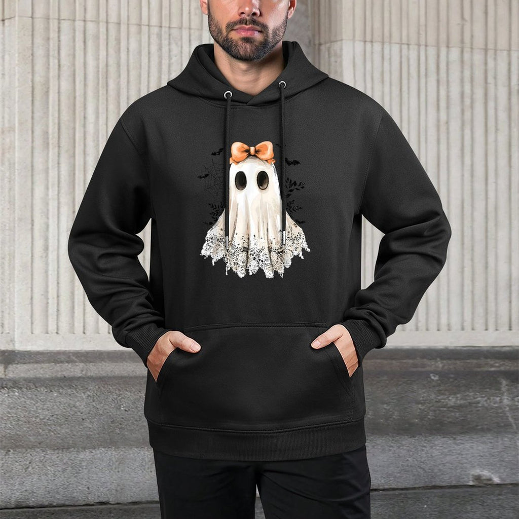 Coquette Lace Ghost Boo In Boojee Halloween Spooky Season Relaxed Fit Hoodie