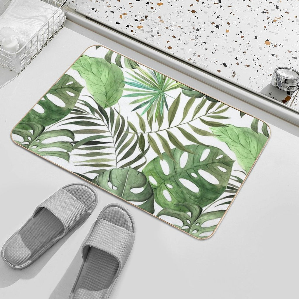Tropical Foliage  Easy Maintenance Bath Mat