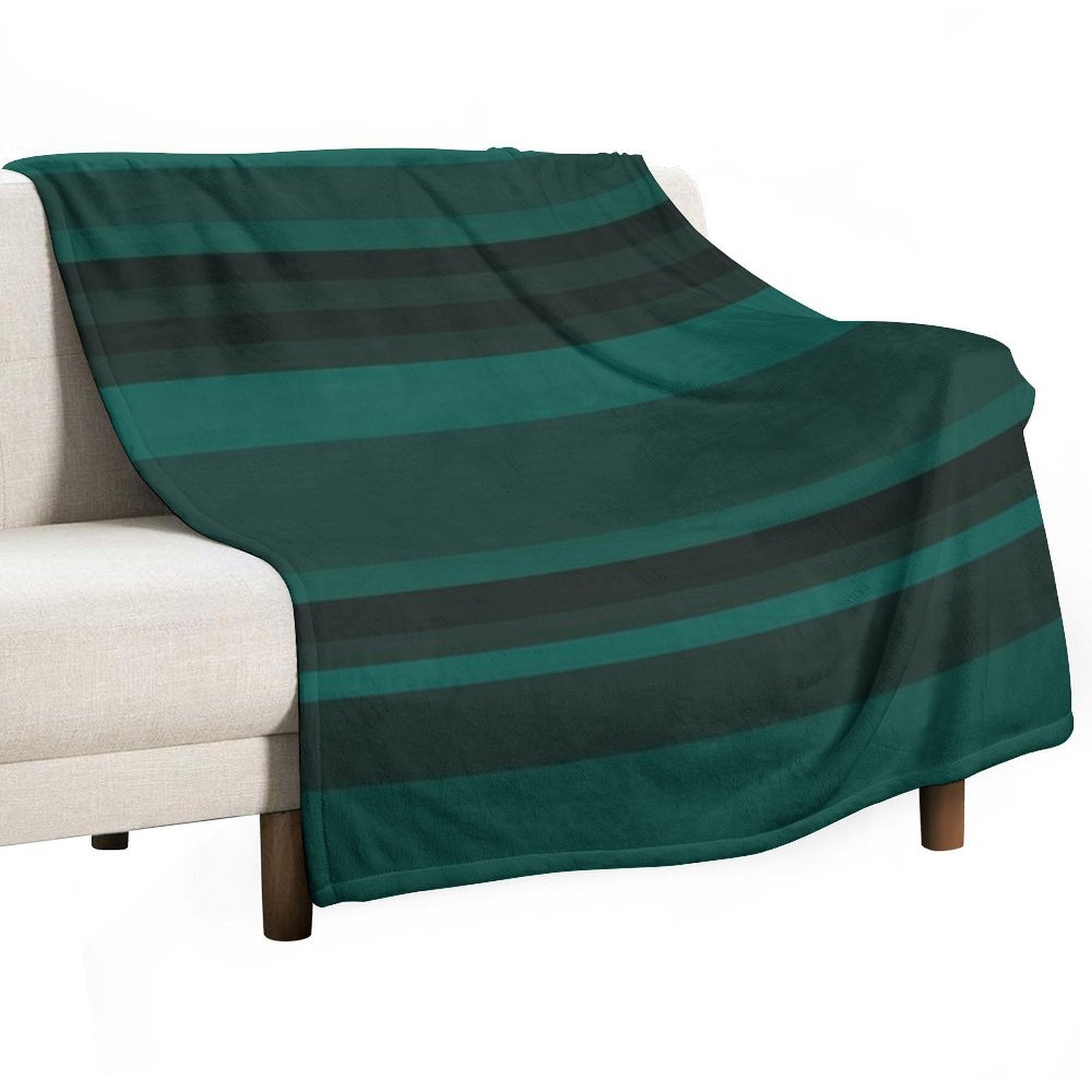 Glorious Green Stripes Lightweight Throw Blanket
