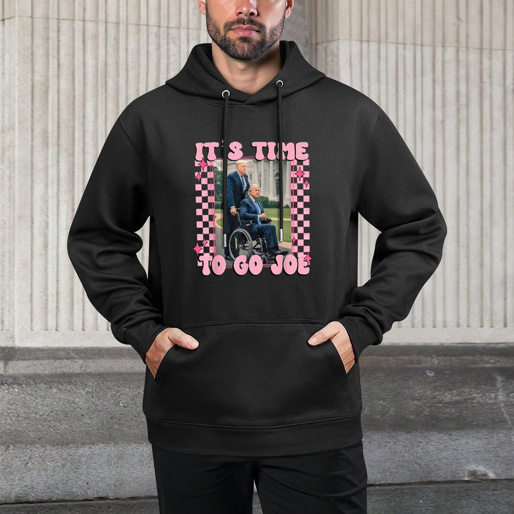 It's Time To Go Joe Funny Trump 2024 Cotton-Polyester Blend Hoodie