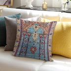 Antique Persian Silk Rug Print Soft Decorative Cover Throw Pillow