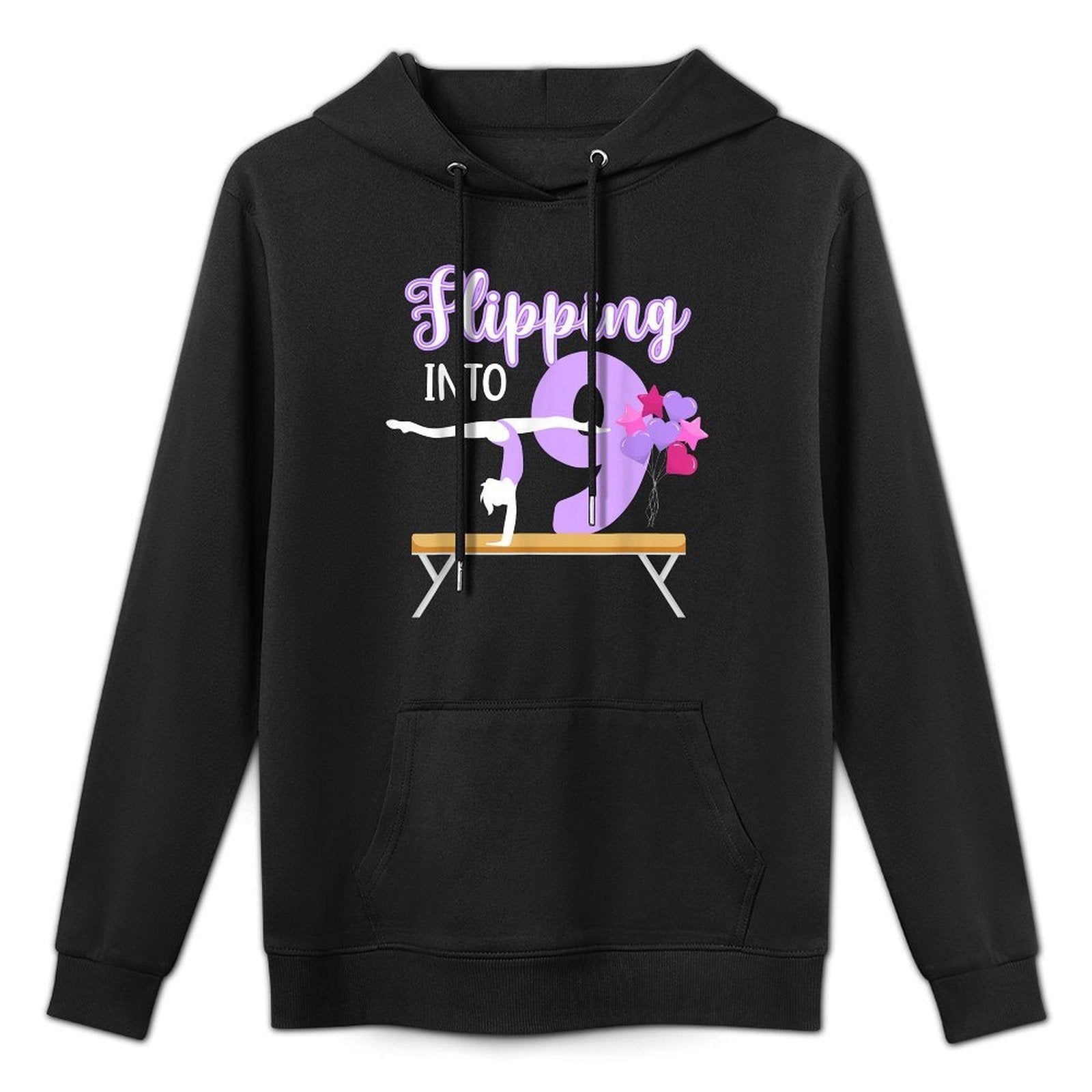 9th Gymnastics Birthday Party Nine Year Old Gymnast Girl Versatile Streetwear Hoodie