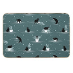 When The Black Cat Is Alone at Home (Dark Green)  Toxin-Free Bath Mat