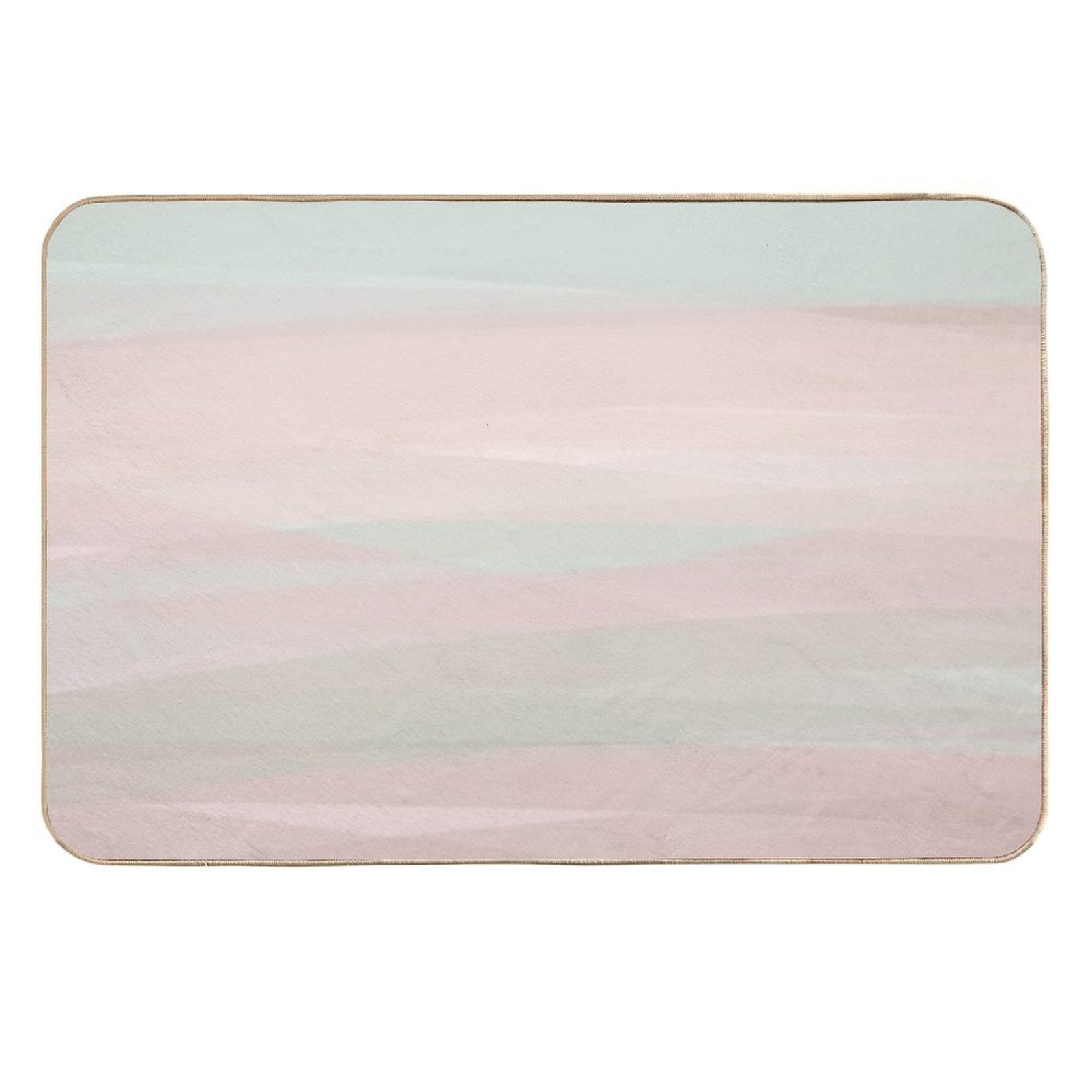 Pastel Shabby Chic Beige Peach Teal Abstract Art  Absorbent Bath Mat