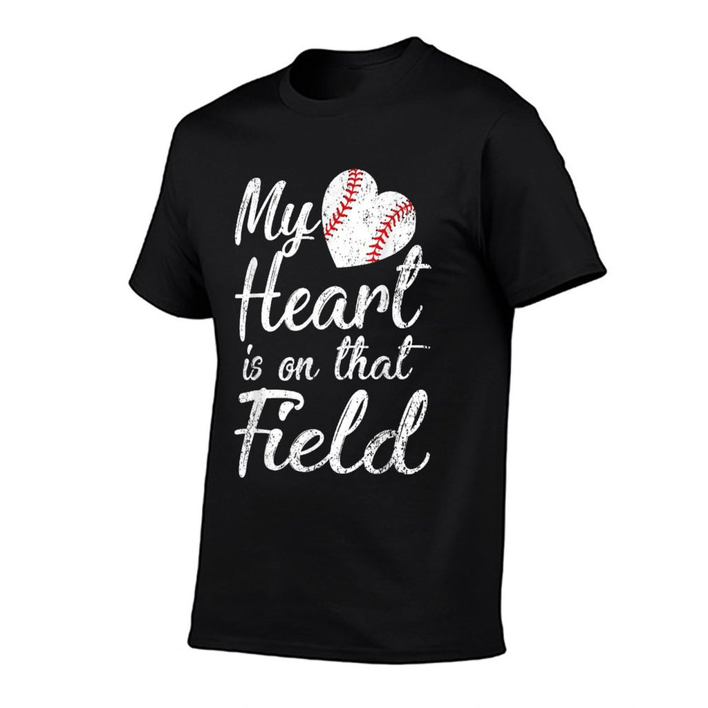 My Heart Is on That Field Baseball Softball Mom Gifts  Summer-ready Fabric T-Shirt