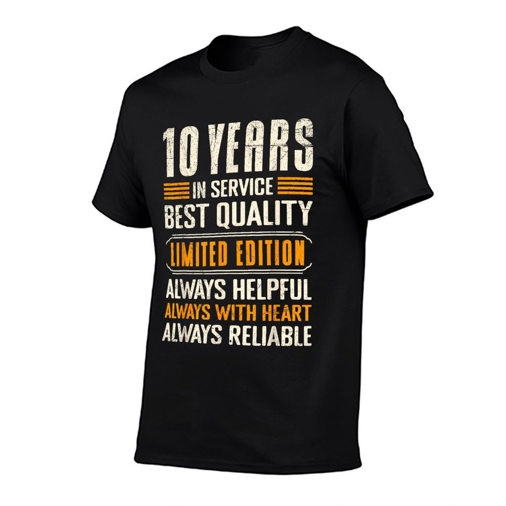 Work Anniversary 10 Years Quality Work Anniversary  Oversized Silhouette T-Shirt