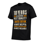 Work Anniversary 10 Years Quality Work Anniversary  Oversized Silhouette T-Shirt