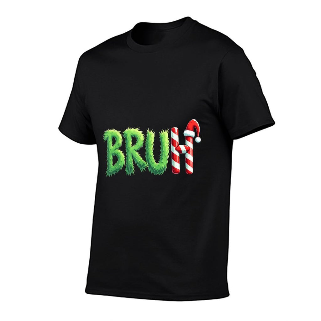 Bruh Christmas Kidsns Boys Funny Christmas Humor Meme  Oversized Silhouette T-Shirt