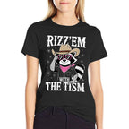 Womens Funny Rizz Em With The Tism Gen Z Humor Lovers Men Women  Soft T-Shirt