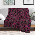 Pink Vines And Lace Easy Care Throw Blanket