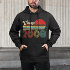 17 Year Old Birthday Vintage 2008 17th Birthday Unisex Design Hoodie