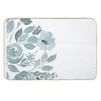 Pastel Green And White Rose Flower Watercolor Floral Bloom Spring Pattern  Multi-Purpose Bath Mat