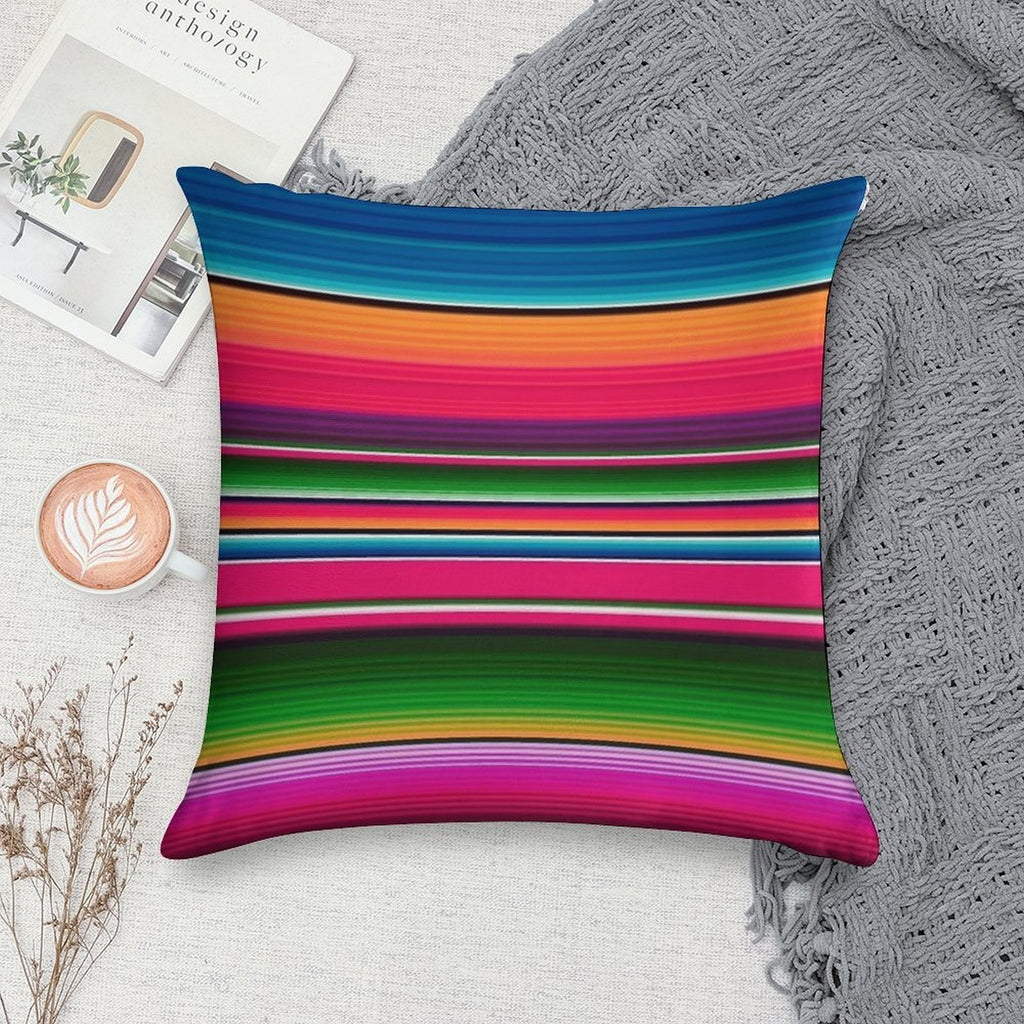 Mexican Blanket Striped Fiesta Serape Soft Skin-Friendly Throw Pillow