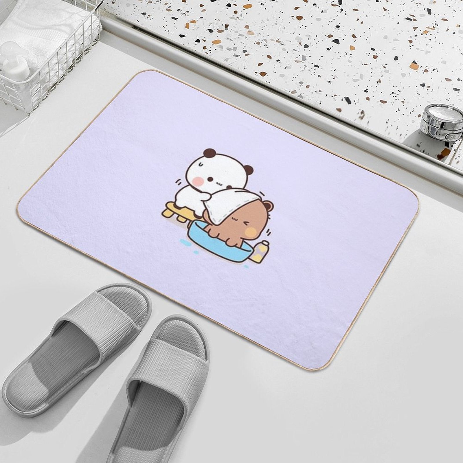 Bubu And Dudu Bath  Cute Bear Couple  Panda Yier  Bubu Brownie Bear  Odorless Bath Mat